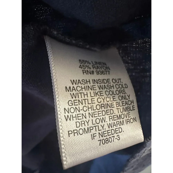 Peyton & Parker Blue White Ikat Print Cap Sleeve Casual Summer Dress Size Small - Picture 4 of 4